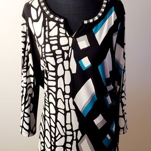 JM Collection, Sequined Stone Blouse